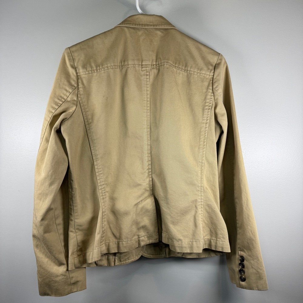 Lauren Ralph Lauren Tan Cotton Twill Blazer Med Old Money Preppy Khaki Jacket - Picture 5 of 6